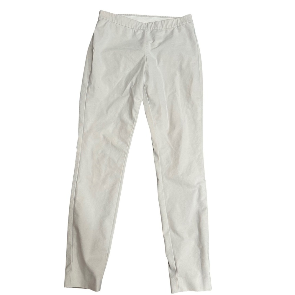 Lafayette 148 New York Murray Cream Pull On Tapered Pants Womens Size P Small